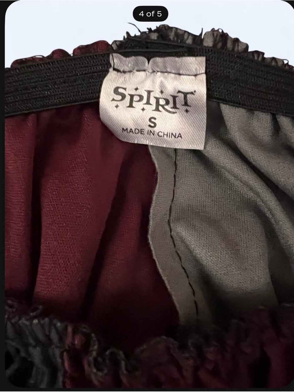 Women's Burgundy & Black Two-Tone costume Halloween - Picture 4 of 5